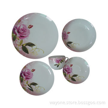 Super White Porcelain Dinnerware Set with Color Decal